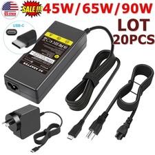 LOT 20PCS 45W/65W/90W USB C Adapter Charger For Laptop Dell Acer HP ASUS Lenovo picture