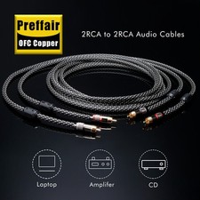 Pair Shielded OFC HiFi RCA Audio Cable With Gold Plated Signal Interconnect Cord picture