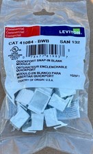 Leviton CAT 41084-BWB QuickPort Snap-In Blank White Module (10 Bags) picture