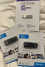 PNY 2 Attaché 4 HD 16GB USB 2.0 Flash Drive & 1 Infinitive 16GB 🔥 picture