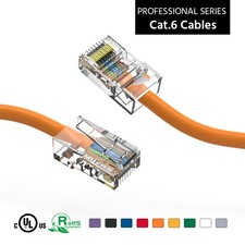 10 Pack of 100Ft CAT6 UTP Ethernet Network Non Booted Cable 15-200 Feet Orange picture