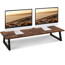 31.5 inch Dual Monitor Stand Riser, TV Riser, Black Desk Organizer. picture