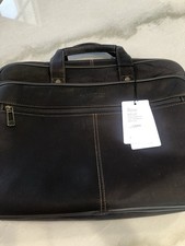HERITAGE Brown Leather Briefcase 15 in Laptop Compartment MPN 82736 picture
