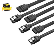 SATA Cable V3.0 15 Inches, 3 Pack, Black, Sata III 6Gbps Straight HDD SDD Data C picture