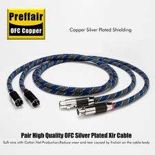 Pair Silver Plated OCC Copper Balanced XLR Cable HiFi Audio Microphone Wire NEW picture