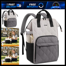 LOVEVOOK Laptop Backpack for Women Work Bag 15.6 inch Black-White-Gray picture
