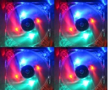 Evercool 120mm x 25mm Computer Case Quad Multi Color LED Cooling Fan (Set of 4) picture