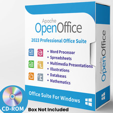 Open Office 2023 | Word Processor, Slide Show, Spreadsheet Software Suite | CD picture