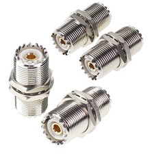 exgoofit UHF Connector Female Nut Bulkhead Panel Mount to SO239 Jack Silver picture