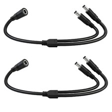 14AWG Heavy-Duty DC Power Splitter Cable 1.3FT 5.5mm x 2.1mm 1 Female to 2 Male picture