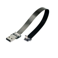 CY Up Angled USB 2.0 Type-A Male to Micro USB 5Pin Male Data Flat Slim FPC Cable picture