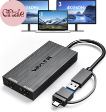 USB 3.0 or USB C to Dual HDMI 4K@60Hz Splitter Extended Display for Dual Monitor picture