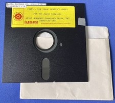 Apple II 1985 Sir Isaac Newton's Games Floppy Disk 5.25 Rare Sunburst #1485 picture