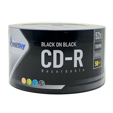 50 Smartbuy Black on Black CD-R 52X 700MB Double Side Black Vinyl Record Disc picture