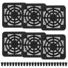 6Pcs 40mm Fan Filter Grill Plastic Ventilation Grill Cover with Screws Black picture
