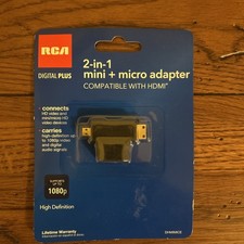 RCA 2-In-1 HDMI Female to HDMI Mini/Micro HDMI Adapter DHMIMICE Brand New picture