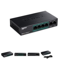 USED TRENDNET 6-PORT FAST ETHERNET POE+SWITCH TPE-S50/A picture