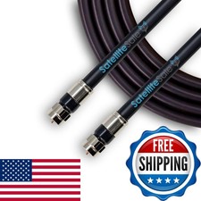 SatelliteSale 75Ohm RG-6/U Coaxial Cable F-Type Indoor/Outdoor Black 200ft picture
