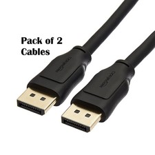 2 Pack Amazon Basics 10Ft DisplayPort 1.4 Cable 8K 60hz UHD 3D HDR picture