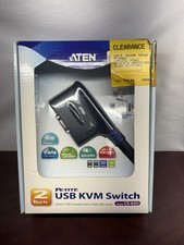 Open Box Aten Petite 2-Port USB KVM Switch CS-62U 1.8m Video Audio Cable picture