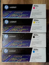 Lot 4 HP Laserjet 304A Print Cartridge Black, Cyan Magenta Yellow NIB Sealed NOS picture
