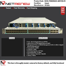 DCS-7060SX2-48YC6-R Arista  6x 100GbE Switch 48x25G SFP  2x AC picture