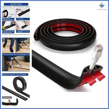 Cord Cover 4ft Cable Concealer Self-Adhesive PVC Black Indoor Hider Easy Cut picture