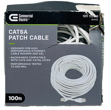 Commercial Electric CE 100 ft. Cat 6A UTP Patch Cable White picture