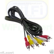 3-RCA (L + R + V) Composite AV Audio Video Cable Gold Plated Male M/M 3 feet USA picture