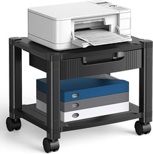 HUANUO Printer Stand with Cable Management and Storage Drawer, Printer Table wit picture