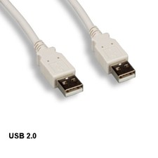 Beige 3 feet USB 2.0 A to A Cable 28AWG 480Mbps Data Sync Charge Male to Male picture