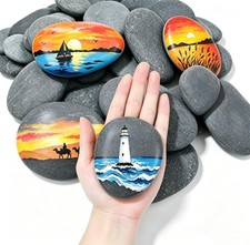 20 PCS Large Painting Rocks 3.24.3 Inches Smooth Bulk Flat Natural Arts picture