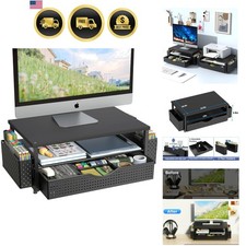 Desk Organizer and Accessories, Computer Monitor Stand Riser with Drawer and ... picture