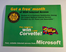 Rare Vintage CORVETTE Giveaway MSN Network 2.6 Internet Install CD Sealed + IE 4 picture