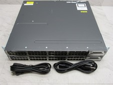 2 LOT Cisco Catalyst 3750X Gigabit Ethernet Switch WS-3750X-48P-S Single Power picture