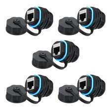 5 x RJ45 Panel Mount Coupler Bulkhead Ethernet LAN Pass Through Connector picture