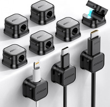 9 Pack Magnetic Cable Clips Cord Organizer Adhesive Wire Management picture