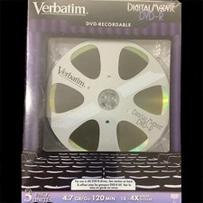 A Verbatim Corp Digital Movie DVD-R Metal Recording 3 Pack Still Sealed New picture