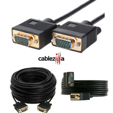 SVGA Cable Male To Male Monitor Cord PC Super VGA 3 6 10 15 25 30 50 100 FT Lot picture