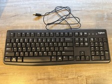 Genuine Logitech K120 Black USB Wired Standard Computer Keyboard YU0042 - Black picture