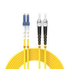 15Meters 50Ft LC/UPC-ST/UPC Single-Mode Fiber Optic Cable LC to ST OS2 Jumper Op picture