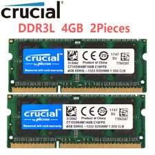 CRUCIAL DDR3L 1333MHz  8GB 2x 4GB PC3L-10600 Laptop SODIMM Memory RAM 1.35V 204P picture