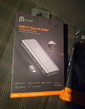 j5create JCD398 USB-C Mini Dock Dual 4K HDMI 10Gbps Ethernet USB Audio picture