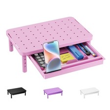 WALI Computer Monitor Stand with Storage, Desk Drawer, Pink picture