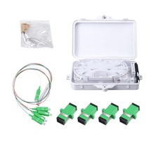 4Core 1x4 SC/APC PLC Splitter Wall Mount Fiber Optic Terminal Box Set picture