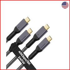 Durable Thunderbolt 4 Cables 2-Pack – 40Gbps, 240W Power Delivery, 3.3FT Length picture