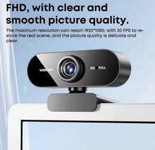 2K HD Web Camera with Microphone Ring Light Autofocus Pro Computer Gaming Webcam picture