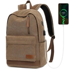 UNIWALK Canvas Backpack, Waterproof computer Backpack with USB Coffee  picture