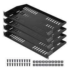 VEVOR 1U Server Rack Shelf 4 PCS 10 in Depth Vented Wall Rack Mount Shelf Tray picture