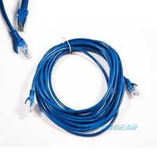 50FT 15M CAT5 CAT5E RJ45 ETHERNET LAN NETWORK PATCH CABLE BLUE CORD PC MAC NEW picture